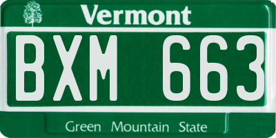 VT license plate BXM663