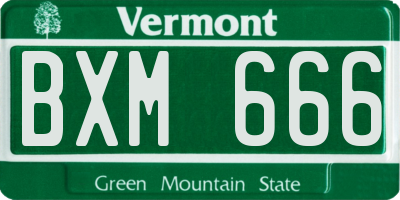VT license plate BXM666