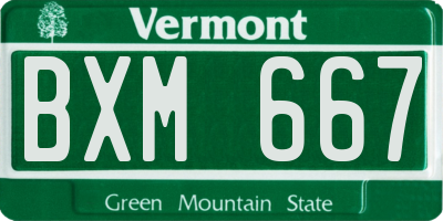 VT license plate BXM667