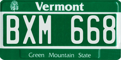 VT license plate BXM668