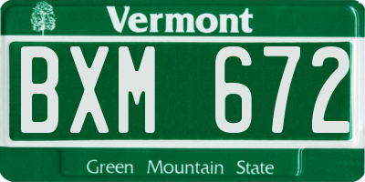 VT license plate BXM672