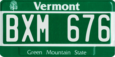 VT license plate BXM676