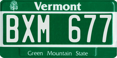 VT license plate BXM677