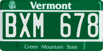 VT license plate BXM678