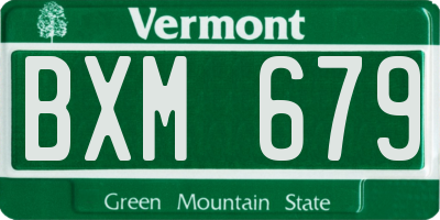 VT license plate BXM679