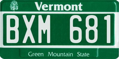 VT license plate BXM681
