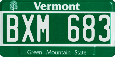 VT license plate BXM683