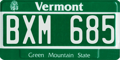 VT license plate BXM685
