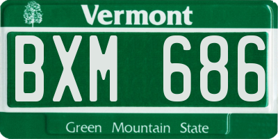 VT license plate BXM686