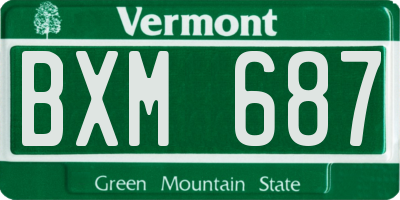 VT license plate BXM687