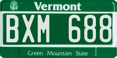 VT license plate BXM688