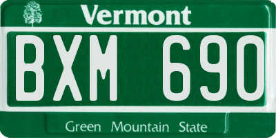 VT license plate BXM690