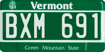 VT license plate BXM691