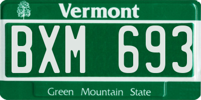 VT license plate BXM693