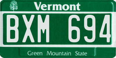 VT license plate BXM694