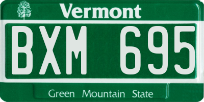 VT license plate BXM695