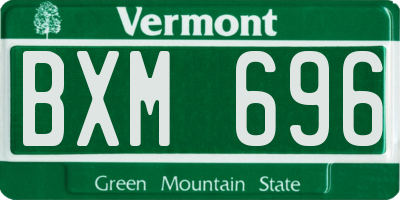 VT license plate BXM696