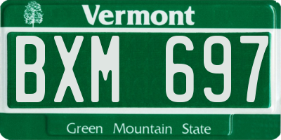 VT license plate BXM697