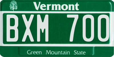 VT license plate BXM700