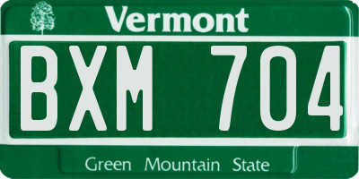 VT license plate BXM704