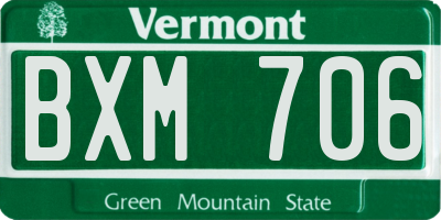 VT license plate BXM706