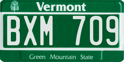 VT license plate BXM709