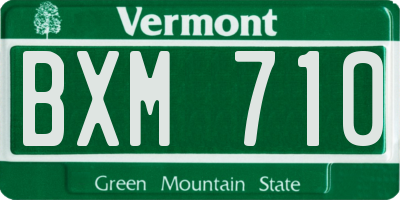 VT license plate BXM710