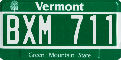 VT license plate BXM711