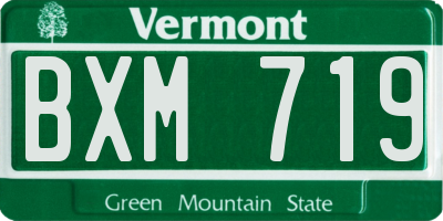VT license plate BXM719