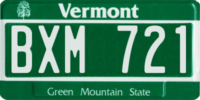 VT license plate BXM721