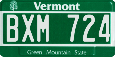 VT license plate BXM724