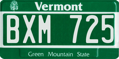 VT license plate BXM725