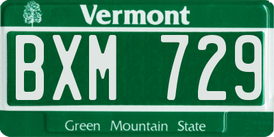VT license plate BXM729