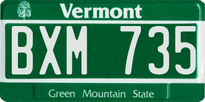 VT license plate BXM735