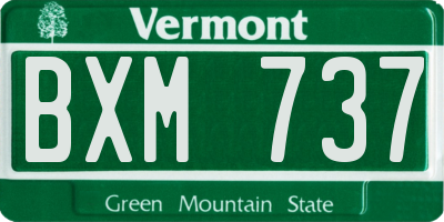 VT license plate BXM737