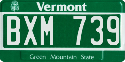 VT license plate BXM739