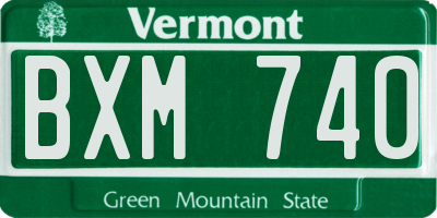 VT license plate BXM740