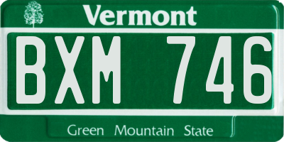 VT license plate BXM746