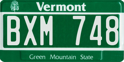 VT license plate BXM748