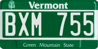 VT license plate BXM755