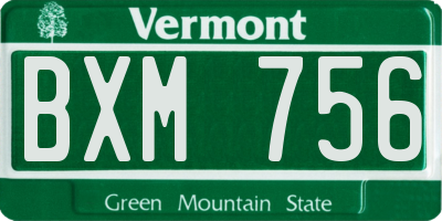 VT license plate BXM756