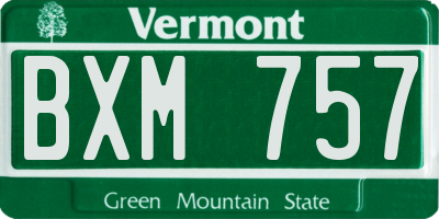 VT license plate BXM757