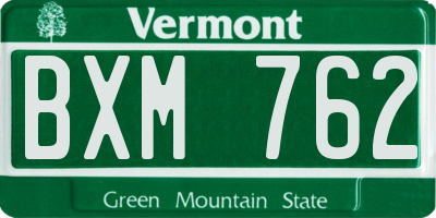 VT license plate BXM762