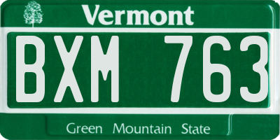 VT license plate BXM763