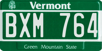 VT license plate BXM764