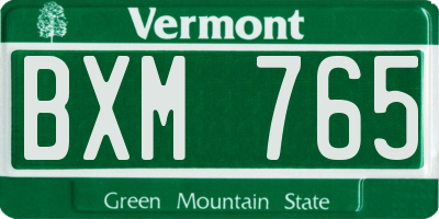 VT license plate BXM765