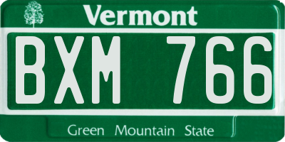 VT license plate BXM766