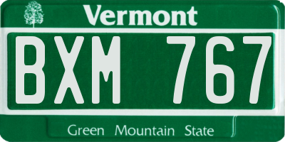 VT license plate BXM767