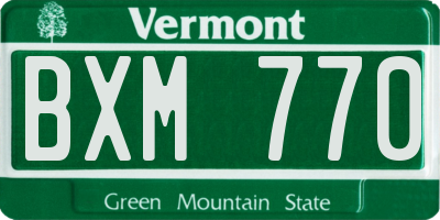 VT license plate BXM770