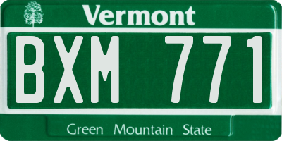 VT license plate BXM771